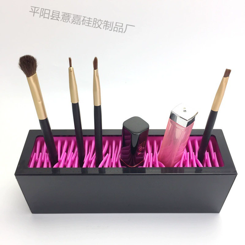 Силиконовый ящик для хранения кистей для макияжа Держатель ящика для хранения косметики Бесплатная вставка Силиконовая помада Стеллаж для хранения макияжа