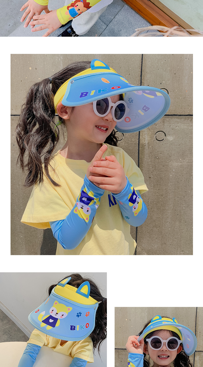 Cartoon Empty Top Children's Sun Hat Ice Sleeve Set display picture 7