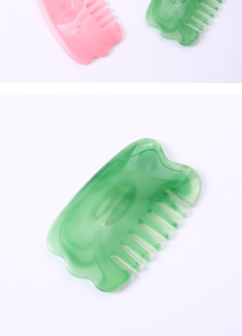 Resin Head Massage Comb Meridian Gua Sha Scalp Tool for Home Acupoint Care Purple preparation