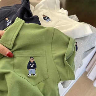 2022 New Summer Boys Short-Sleeved Kidsren's Polo Shirt Baby Korean Style Cotton T-Shirt Export Kidsren's Clothing Wholesale