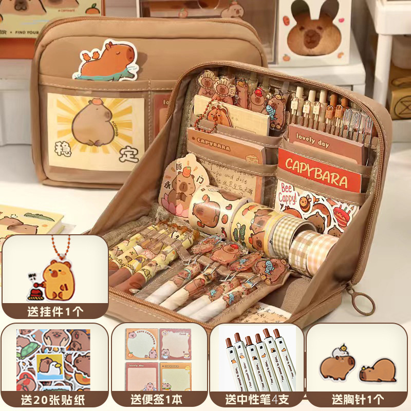 Estuche para lápices de panda de 12 capas, bolsa de papelería de gran capacidad, estuche de lápices de alta calidad para estudiantes de secundaria.