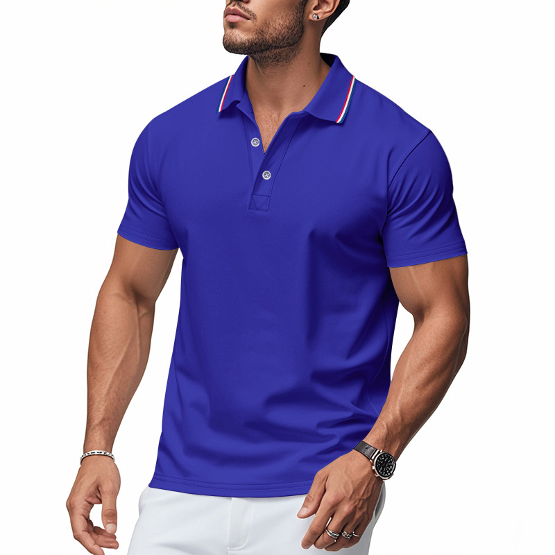 European Size Mesh Men's Polo Shirt Summer Casual Golf Quick Drying Short Sleeved T-Shirt_viptrois.com