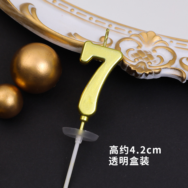 Vela de cumpleaños digital dorada, decoración de pasteles de cumpleaños para niños, decoración de postres de fiesta de celebridades de Internet, complemento de mesa