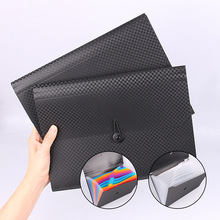 13格风琴包A4棋盘格办公学生多层分类透明彩色收纳文件夹亚马逊