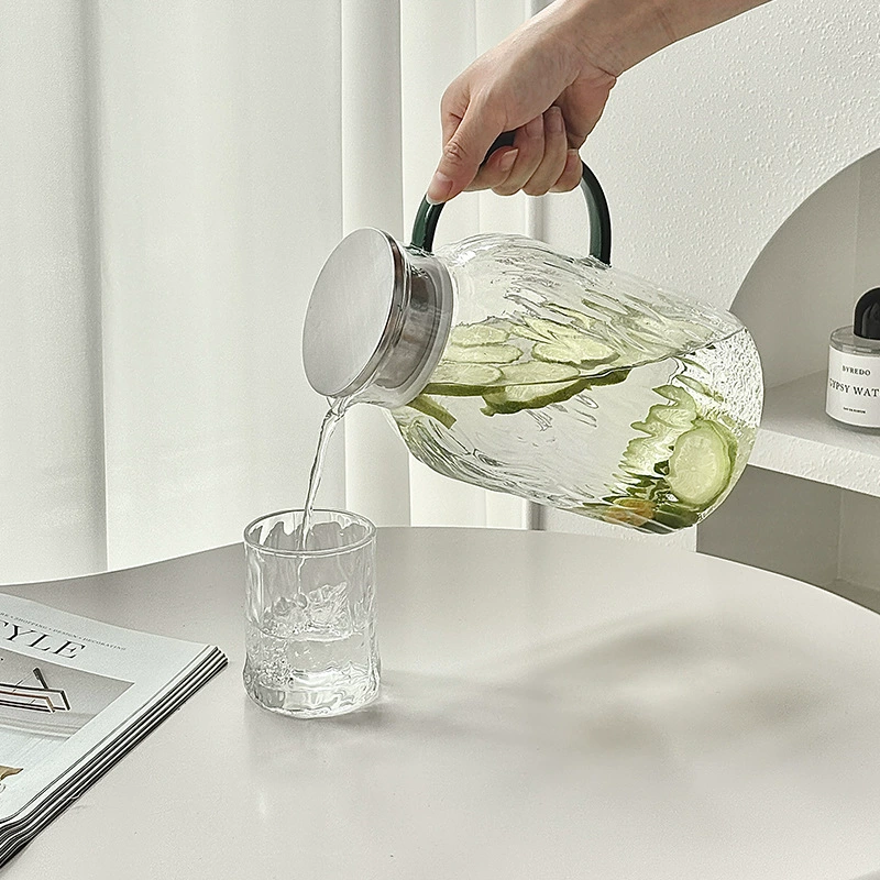 Teapot for home use, glass tea cup, tea set, light luxury style, simple and elegant design