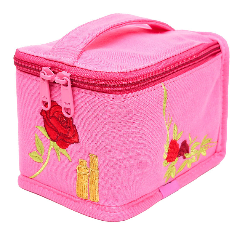 Nueva bolsa de cosméticos portátil de color puro con logotipo impreso, bolsa de cosméticos simple, bolsa de lápiz labial portátil de viaje transfronteriza, venta al por mayor