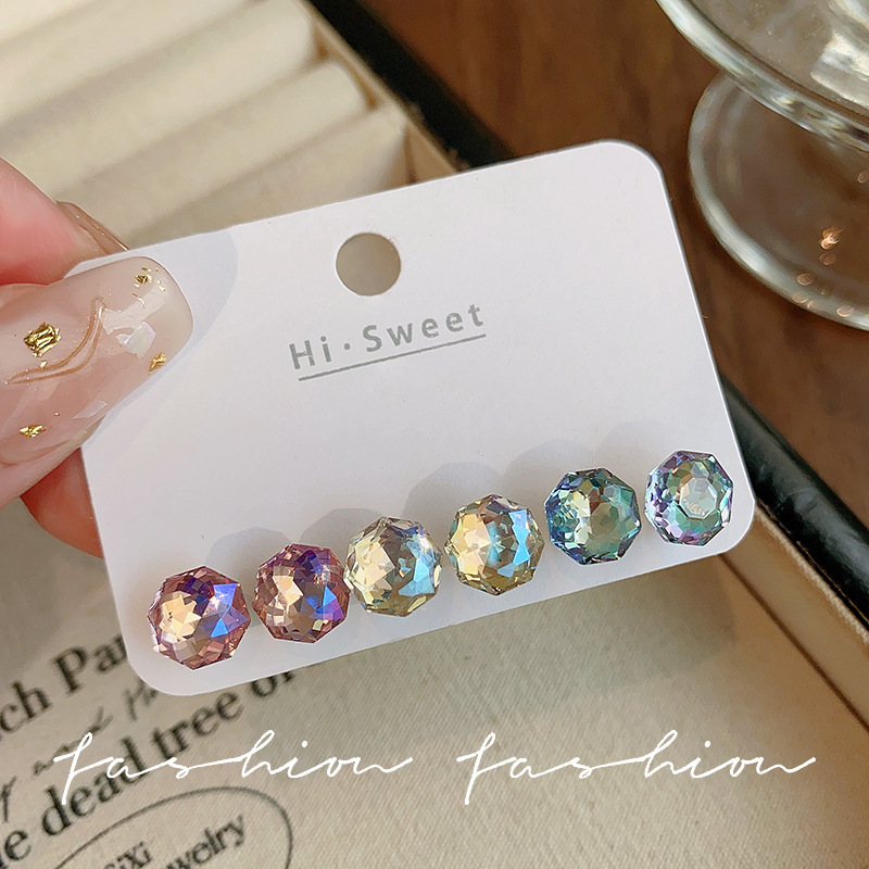 S925銀針精致ジルコン養耳セット小ピアス