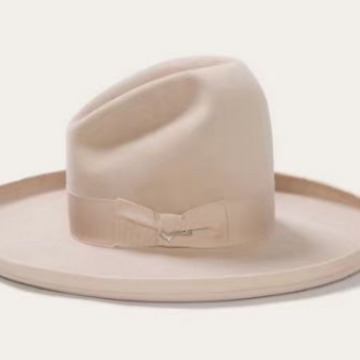 New French pure top beige wool hat_voghion.com