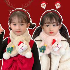 Children's scarf for girls, winter Korean style for boys, autumn and winter warm neck gaiter, windproof, cute baby checkered fashion