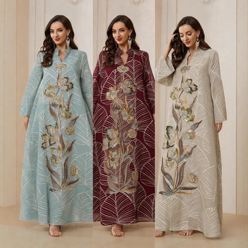 Nc132 New Style Mesh Embroidered Dress Robe Gown Nc132 New Style Mesh Embroidered Dress Robe Gown