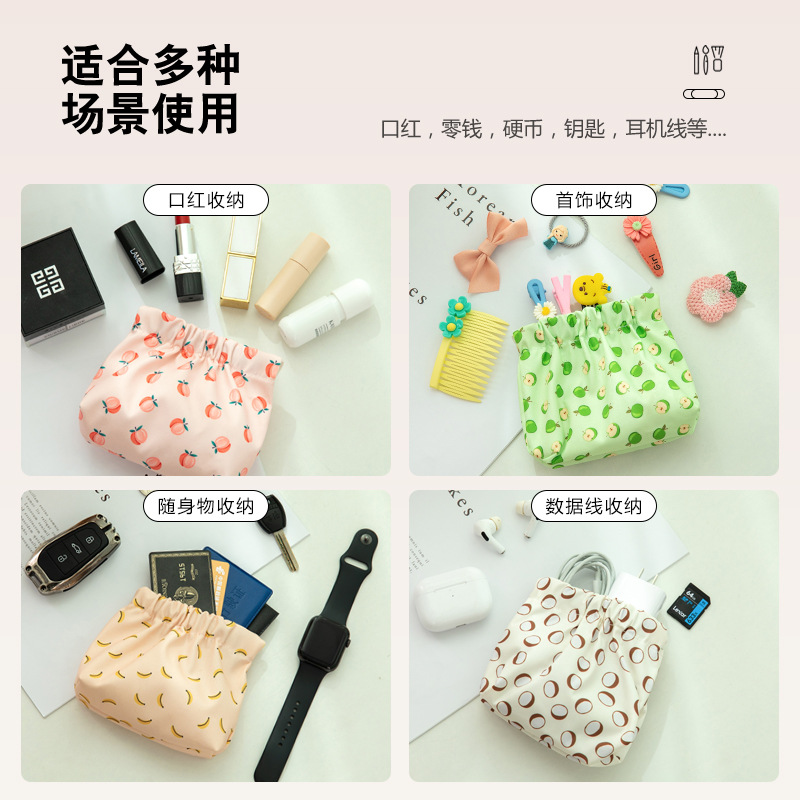 Lápiz labial cosmético bolsa auricular Bluetooth clave metralla almacenamiento lindo portátil monedero mini bolsa de almacenamiento de impresión