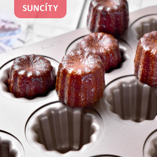 Manufacturer wholesale carbon steel thickened cake pan household non-stick 12-piece Cake mold baking tool