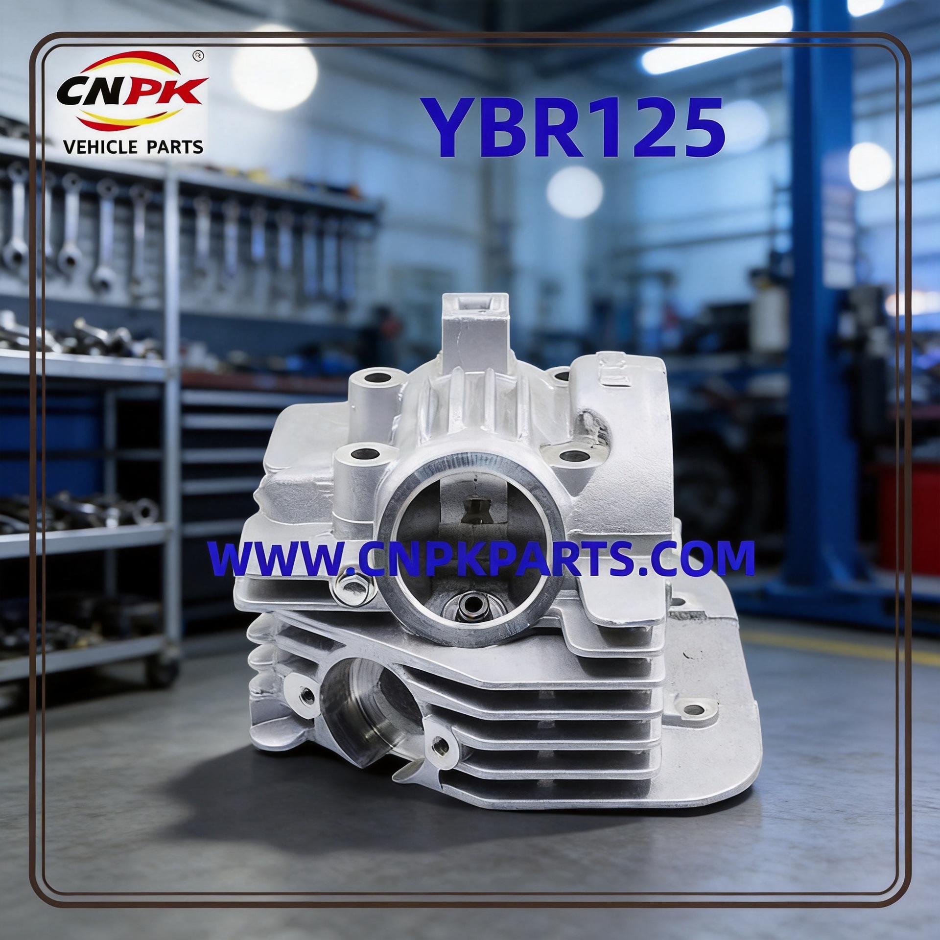 Yamaha YBR125 cylinder head, a replacement part for four-stroke motorcycle engines, repair parts, for export