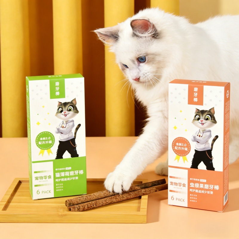 Juguetes para gatos de madera, palillos de dientes, bocadillos para gatos, peppermint, peppermint, juguetes para gatos, auto-hijo