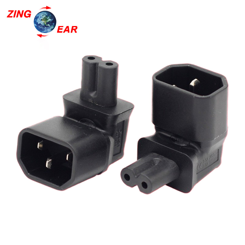 C14转C7插头 笔记本电源转接头 品字公头转八字尾母头全铜WA-0091