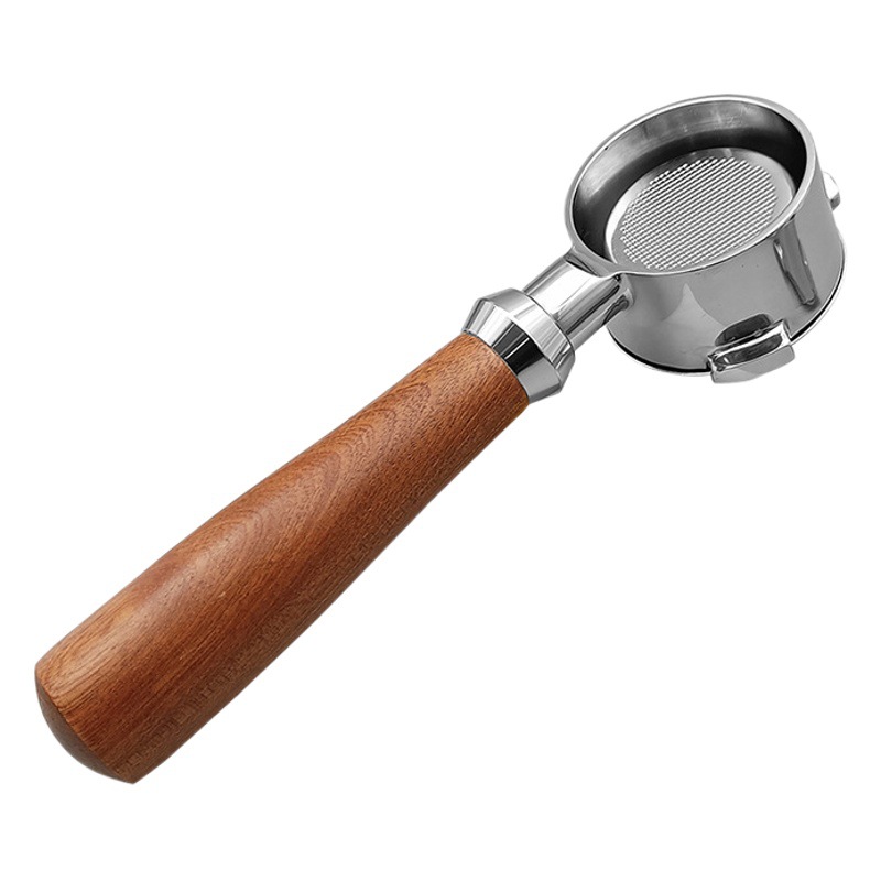 Mango de acero inoxidable 304 mango sin fondo 51mm de tres orejas de madera mango sin fondo máquina de café filtro Accesorios
