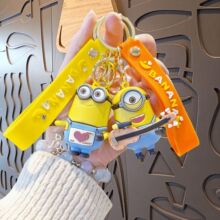 跨境小黄人钥匙扣童趣卡通动漫背包挂饰卡通鲍勃凯文斯图尔特挂件