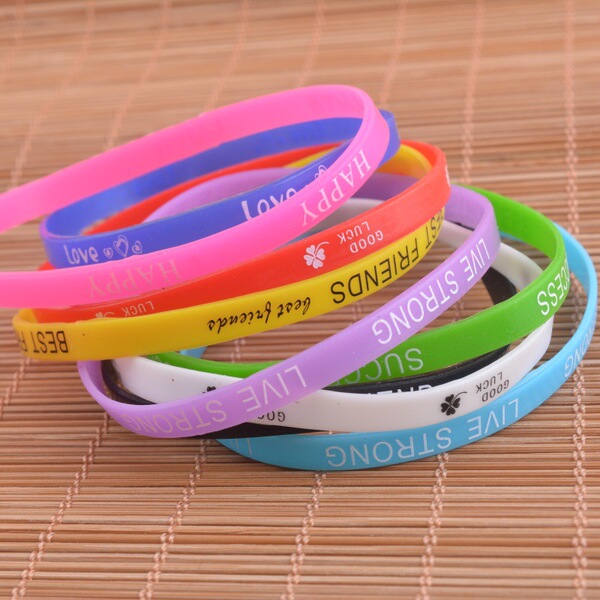 Fluorescence fresh silicone bracelet with letters