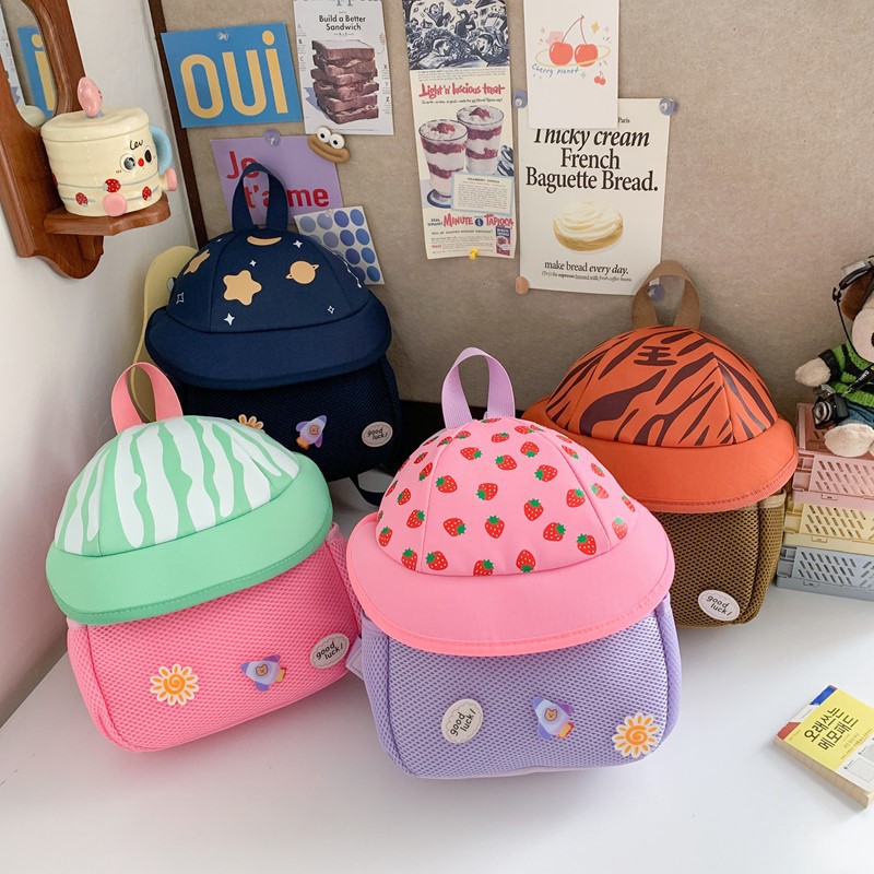 Nuevo jardín de infantes bebé mochila de escuela lindo lindo lindo estilo de casa de hongos mochila para niños y niñas mochila para niños