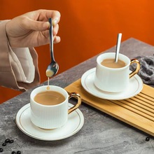羊脂玉咖啡杯主人杯单杯碟套装陶瓷喝茶杯子带勺办公室茶咖杯礼盒