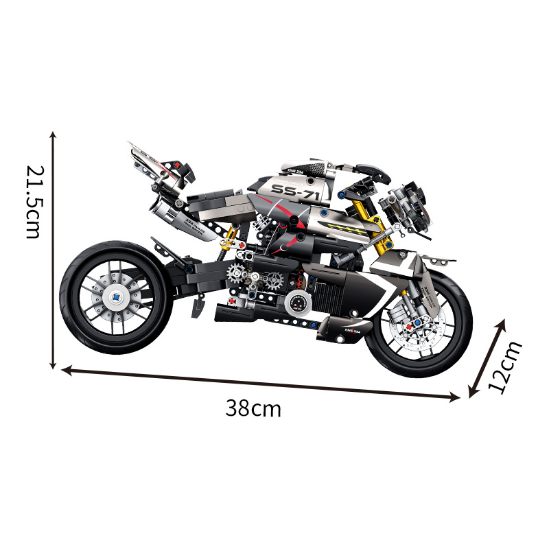 Bloques de construcción panlos 672001-672110 bat motocicleta dukadi 1229 diablo montado coche de juguete