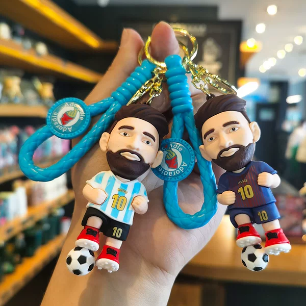 Cartoon Massey keychain creative silicone decoration doll pendant No. 10 ball King jewelry world cup ornaments