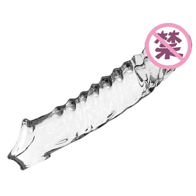 Vibrating Lock-On Penis Sleeve Extender, TPE Male Delay Sleeve, Manual Control — detail image 20