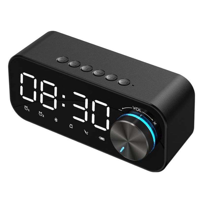 Altavoz Bluetooth inalámbrico sobrepeso subwoofer portátil pequeño audio mini reloj al aire libre hogar alarma reloj altavoz