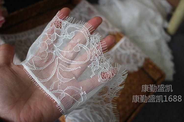 精美出口单边柔软亲肤睫毛蕾丝花边服装拼接缝纫材料 DIY婚纱辅料