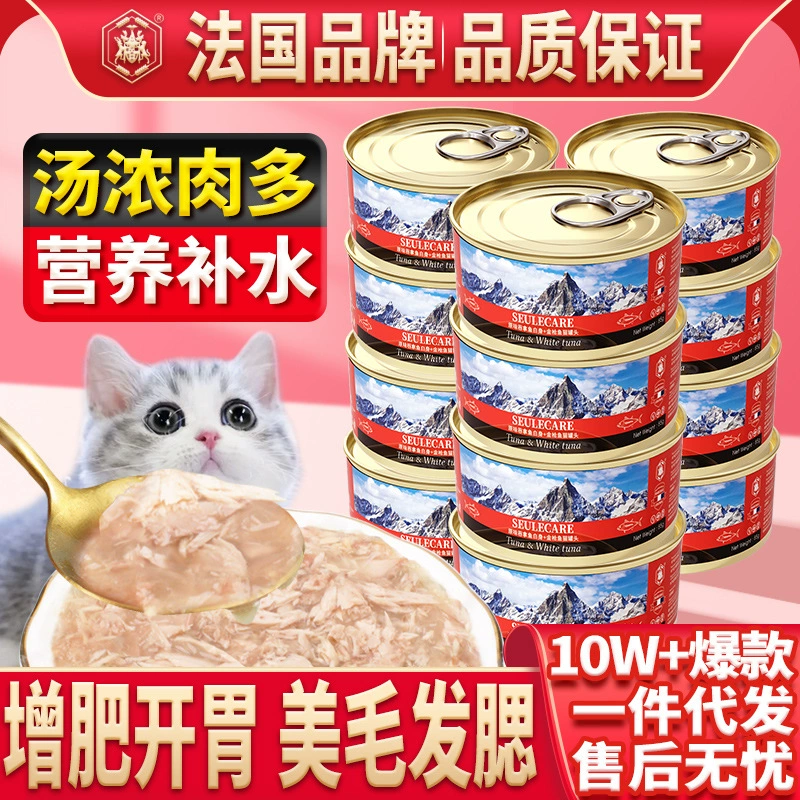 Кошачий консервированный лосось увлажненное белое мясо Кошачий консервированный котенок кошачий влажный корм для домашних животных закуски 85g170 г оптом