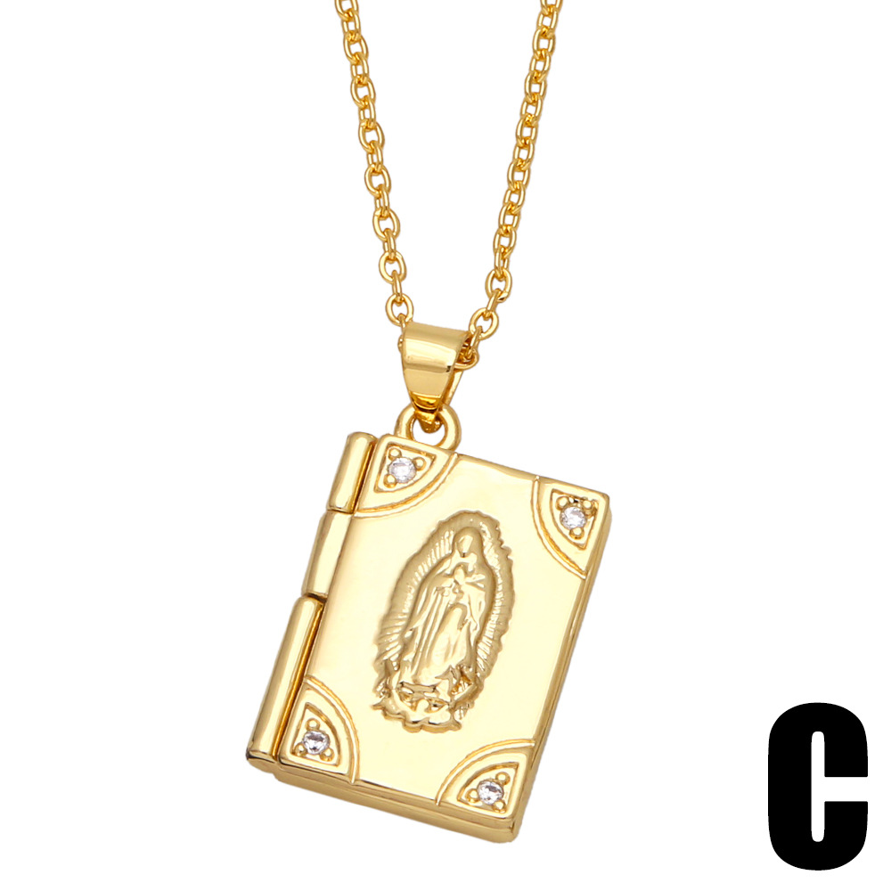 Retro Geometric Square Copper Necklace Inlay Zircon Copper Necklaces