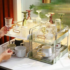 Drawer-type storage rack in kitchen cabinet under the sink, pull-out spice rack, floor-standing sandwich cosmetic box storage rack