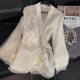 New Chinese Style Heavy Industry Embroidered Shirt Women's Mesh Fairy Gentle Style 2024 New National Style Zen Style Cool Sense Top