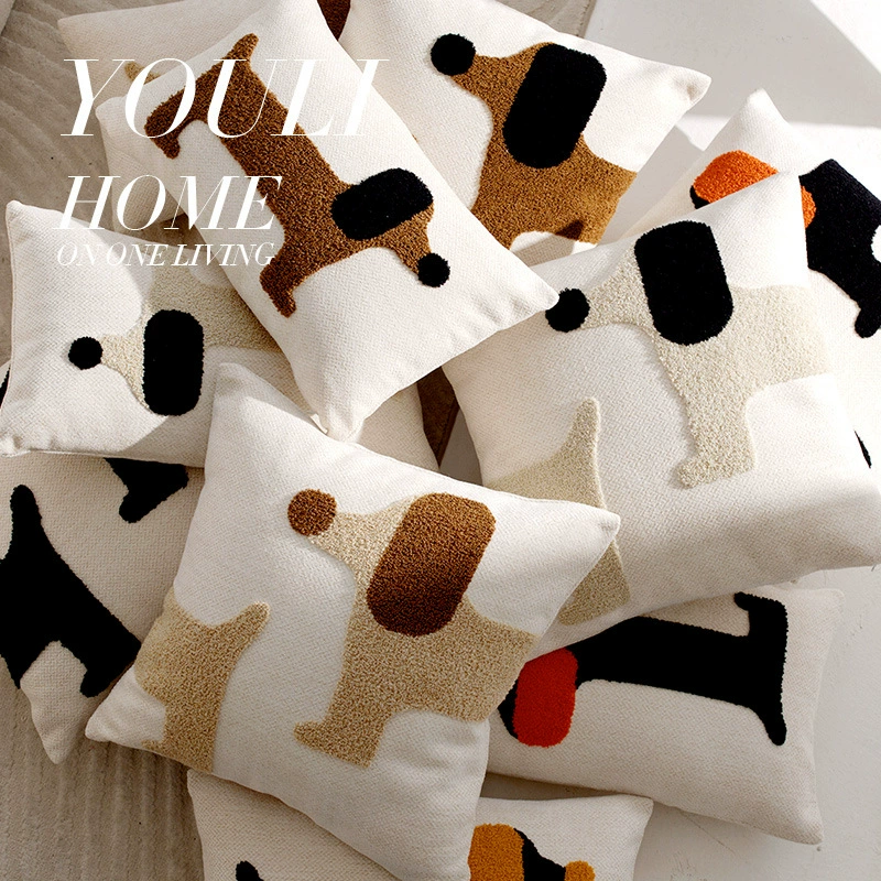 Оригинальный милый минималистский мультфильм щенок наволочка для детской комнаты