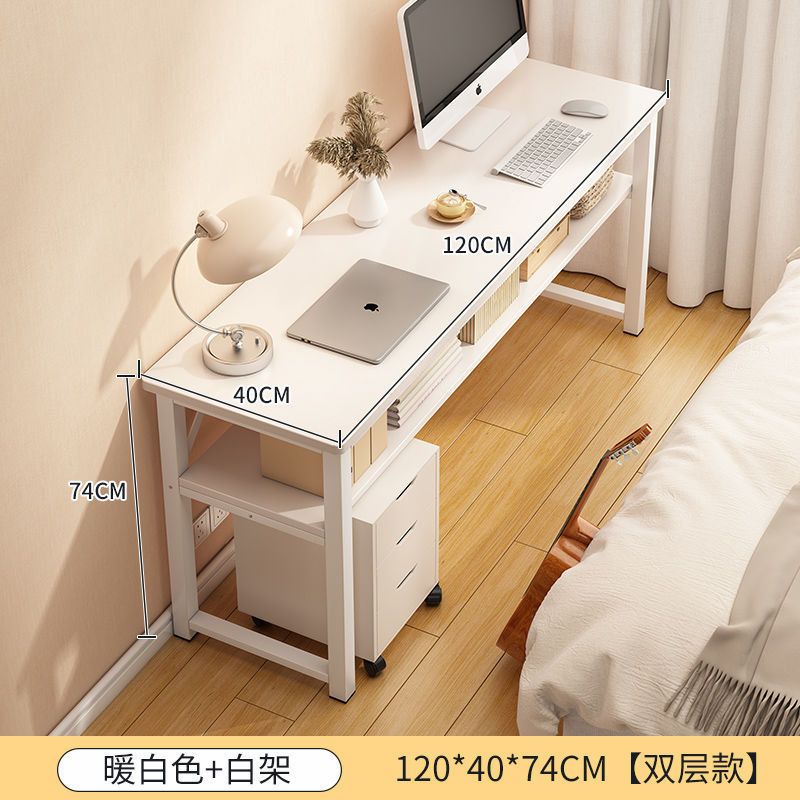 Escritorio de computadora, dormitorio de escritorio, escritorio de oficina en el hogar, escritorio largo, apartamento pequeño, estrecho contra la pared, escritorio de estudiante, estudio
