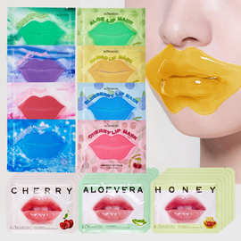 亚马逊爆款跨境英文唇膜批发Labial membrane 芦荟蓝莓水果唇膜贴