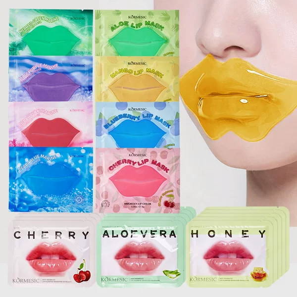 Amazon's Best-Selling Cross-Border English Lip Mask Wholesale Labial Membrane Aloe Vera Blueberry Fruit Lip Mask Patch