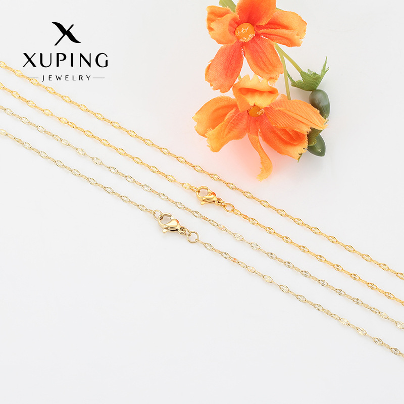 Xuping simple nuevo collar de sol de moda diaria fácil de llevar cadenas de temperamento cadenas de acero inoxidable cadenas clavículas mujeres