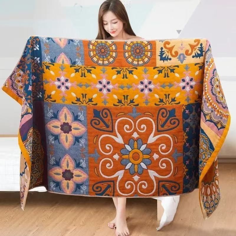 Gauze Bath Towel Pure Cotton Unisex Household Water-Absorbent Quick-Dry Oversized Towel Couple Bathrobe Wrap Shawl Cover Blanket