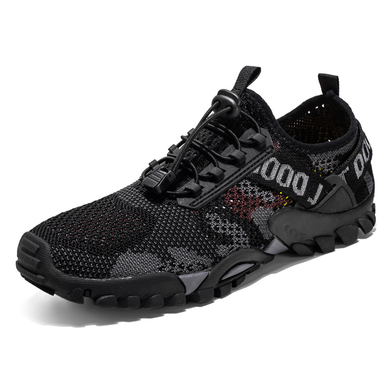 Zapatos de hombre para comercio exterior, zapatillas de malla transpirable con tejido volado, nuevo modelo 2025, zapatos de agua versátiles antideslizantes, calzado informal de exterior para hombre. image 6