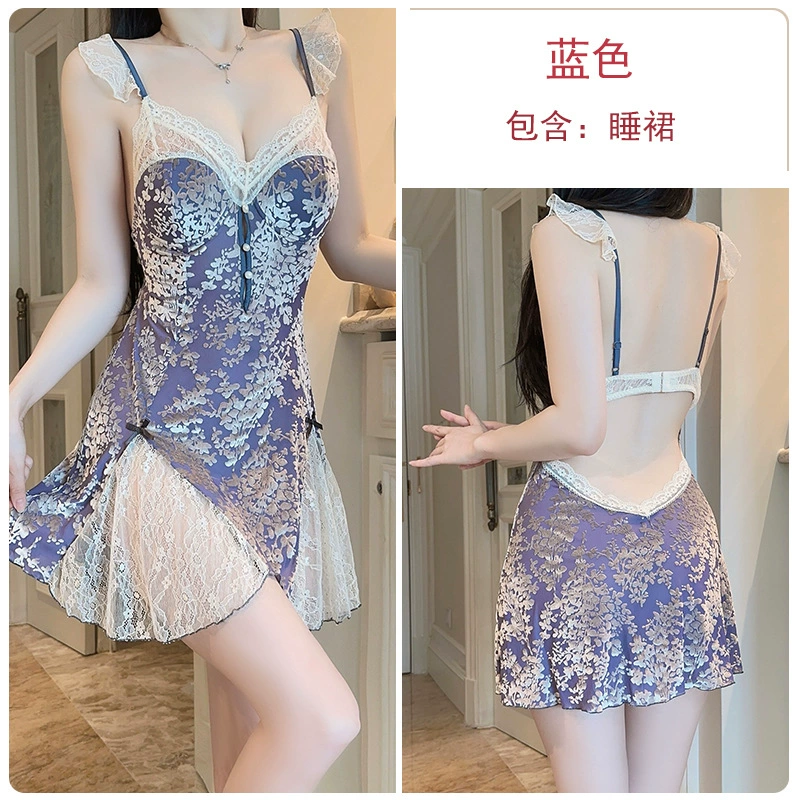 Пижама Velvet sexy, накладки для груди, комплект, плюс размер, стиль легкой роскоши, без спинки