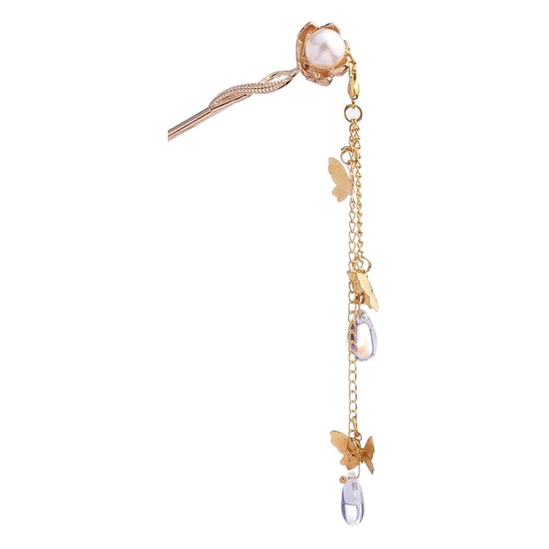 Cuentas que caen traje antiguo accesorios de mapache borla paso sacudida Hada hembra estilo antiguo Súper Hada accesorios para el cabello simple retro Hanfu horquilla