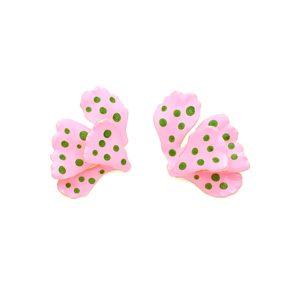 1 Pair Lady Sweet Leaf Butterfly Enamel Zinc Alloy Earrings display picture 3