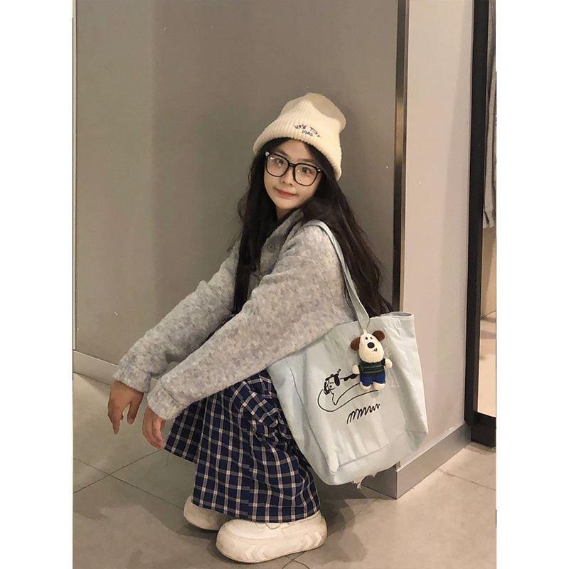 早秋2025新款春秋灰色连帽针织开衫毛衣外套女秋季宽松韩系慵懒风|undefined