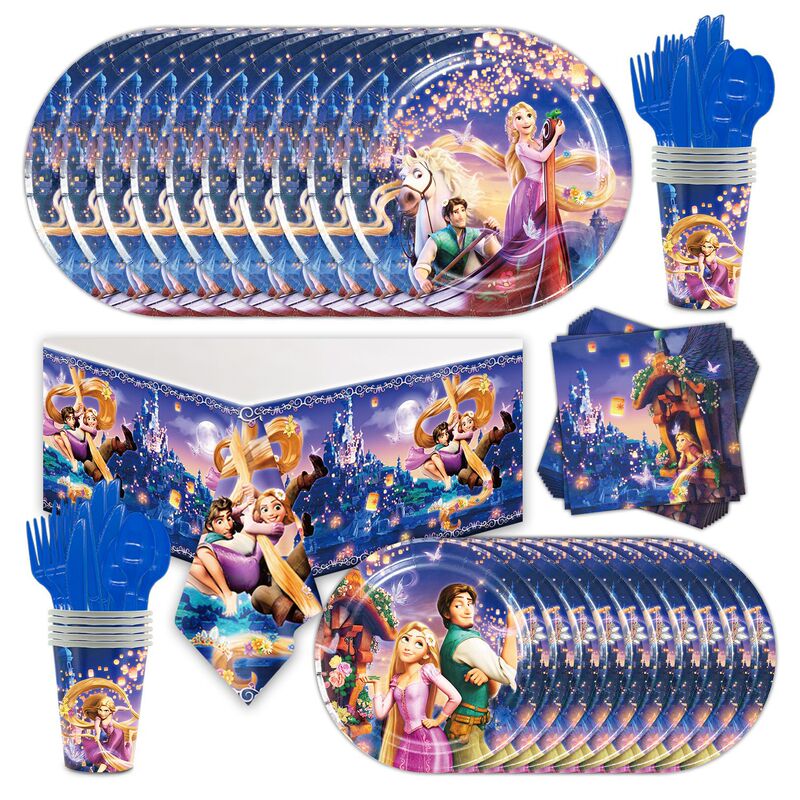 tangled Magic Hair Qiyuan Children's Party Cartoon Decoration Disposable Paper Plate Paper Towel Tablecloth Tableware Set tangled Magic Hair Qiyuan Children's Party Cartoon Decoration Disposable Paper Plate Paper Towel Tablecloth Tableware Set