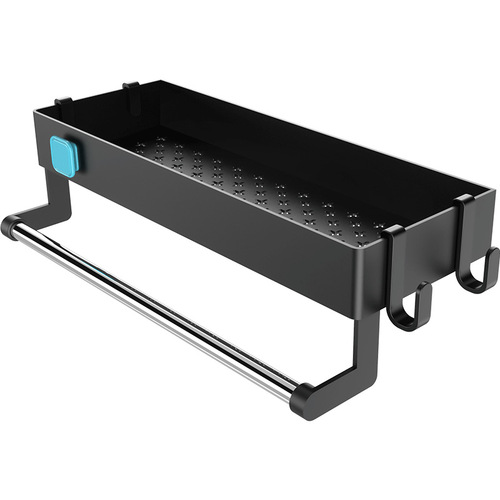 Storage rack organizer, no-drill design for bathroom, toilet, and kitchen—hollow plastic shelving unit for toiletries