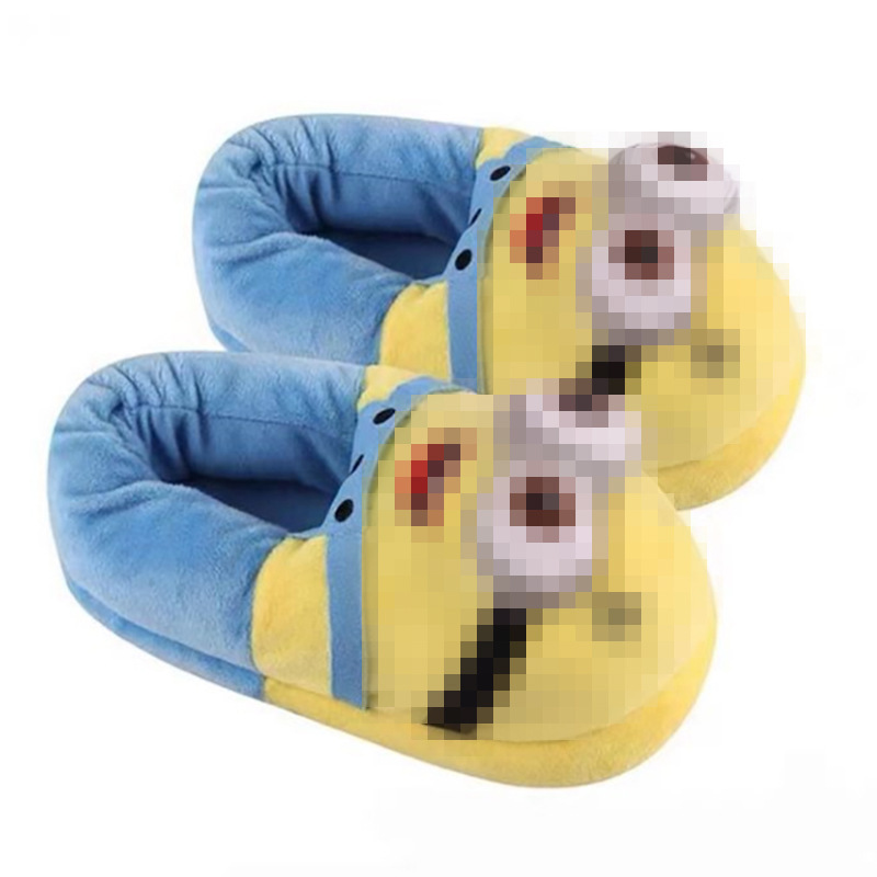Cartoon Cute Home Moon Cotton Slippers Home Couple Thick Bottom All-inclusive Winter Home Warm Plush Cotton Slippers