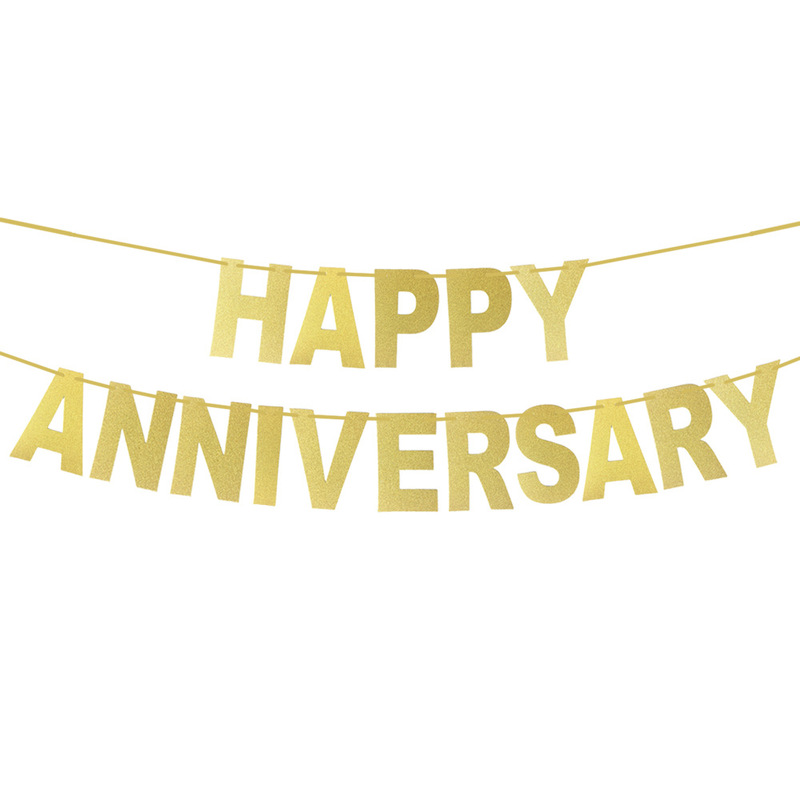 Happy anniversary th anniversary Happy pull flag white fishtail fresh retro anniversary celebration outdoor layout