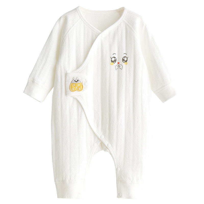 Ropa de bebé recién nacido para primavera y otoño, capa base de algodón puro, pelele de 0 a 3 meses, ropa estilo monje para recién nacidos, conjunto de una pieza para bebés.