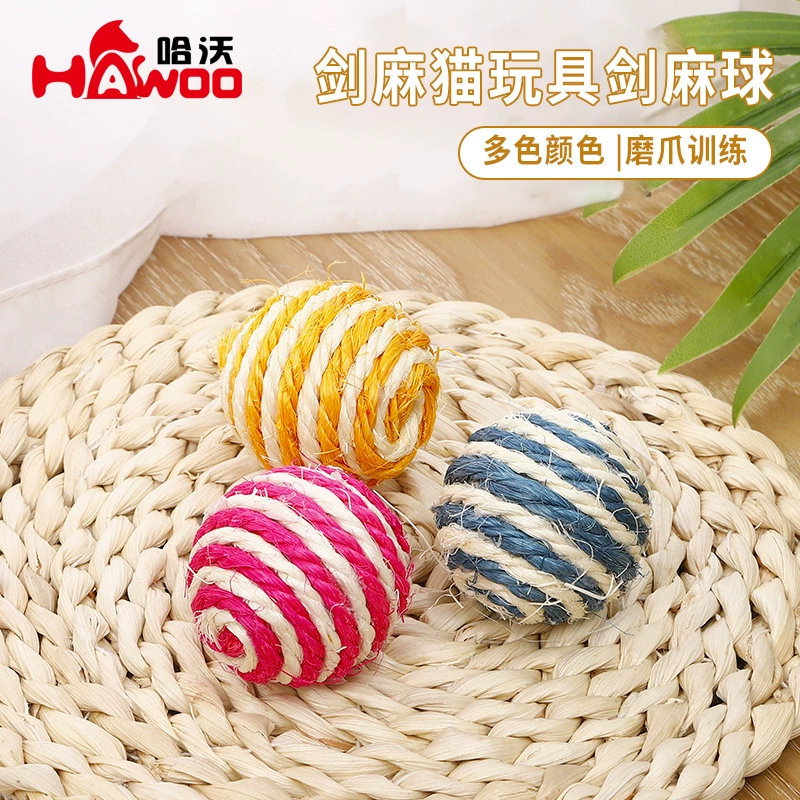 Амазонка Полосатый Сизалевый Мяч Оптовая Кошка Игрушка Мяч Кошка Скреста Мяч Pet Игрушка Кошка Ходьба Кошка Игрушки Поставки